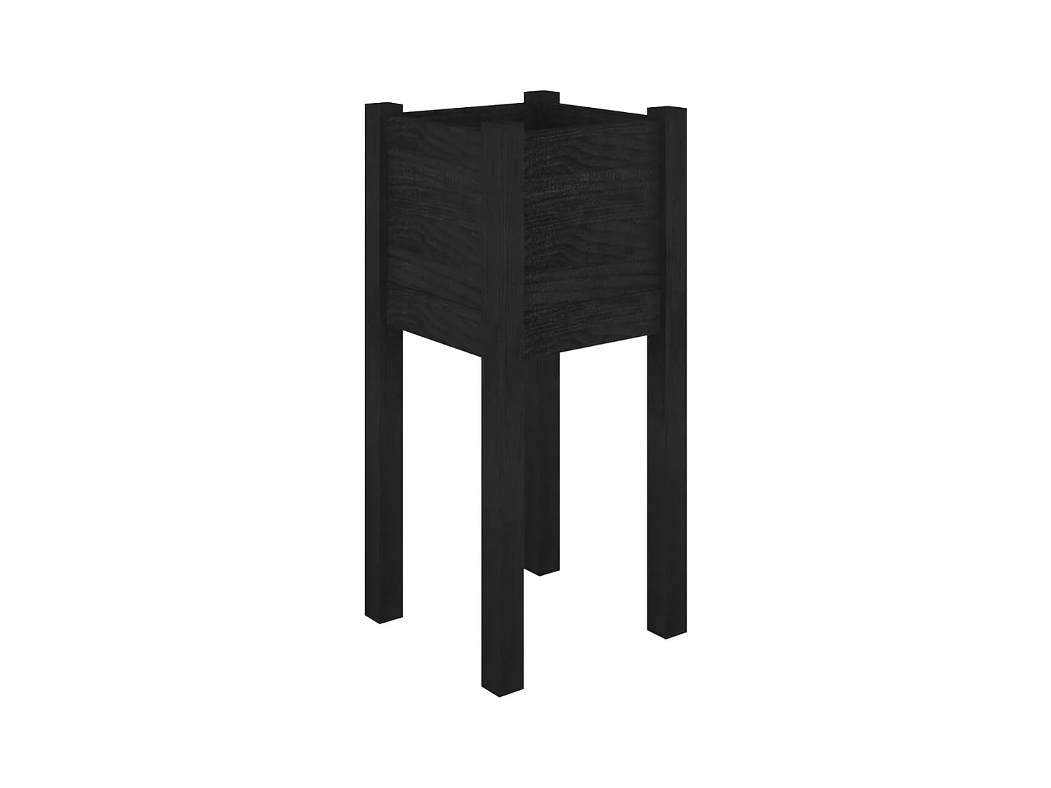 Vassoio per fioriera aiuola rialzata piante fiori terrazza giardino esterno 31 x 31 x 70 cm legno di pino massiccio nero 02_0038546