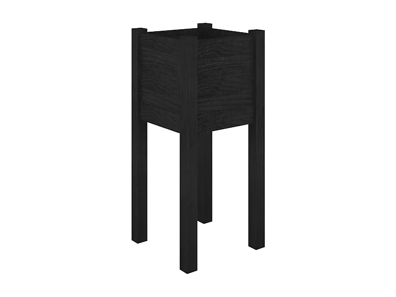 Vassoio per fioriera aiuola rialzata piante fiori terrazza giardino esterno 31 x 31 x 70 cm legno di pino massiccio nero 02_0038546