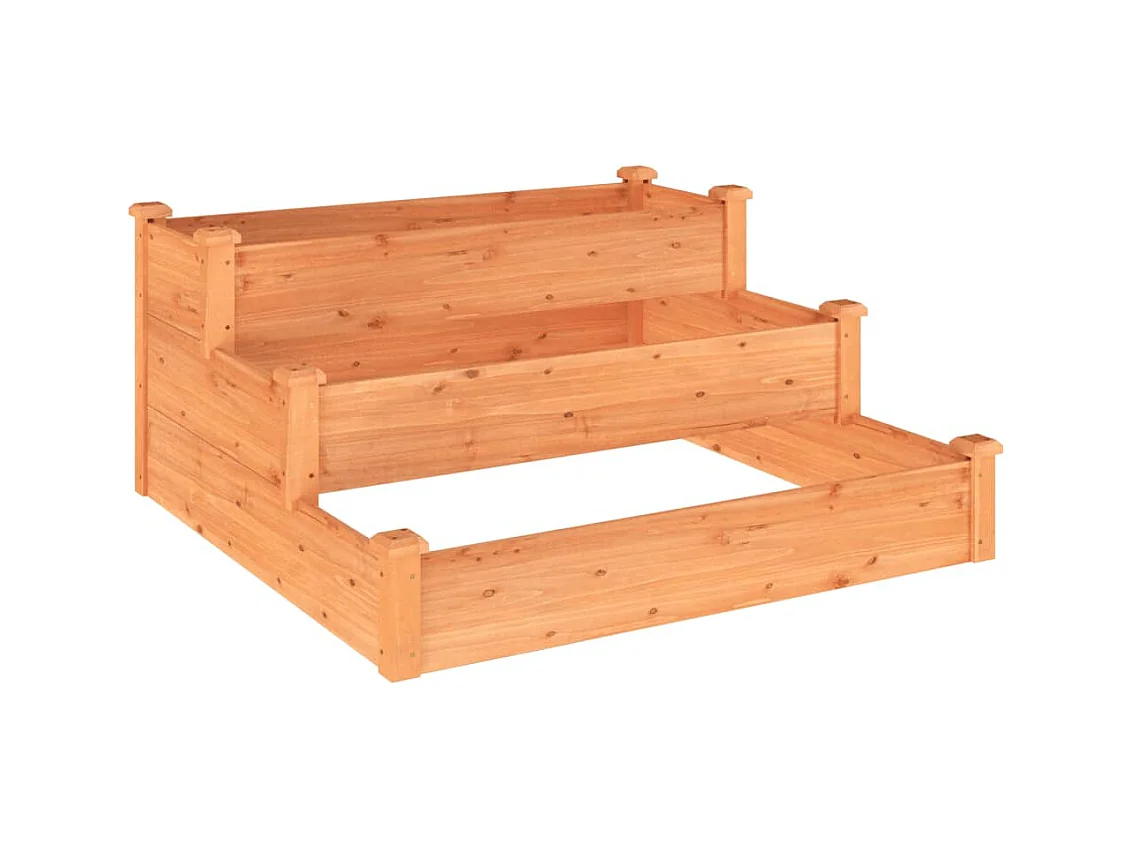 Jardinière bac lit surélevé bois marron 120 x 120 x 56 cm 02_0039341