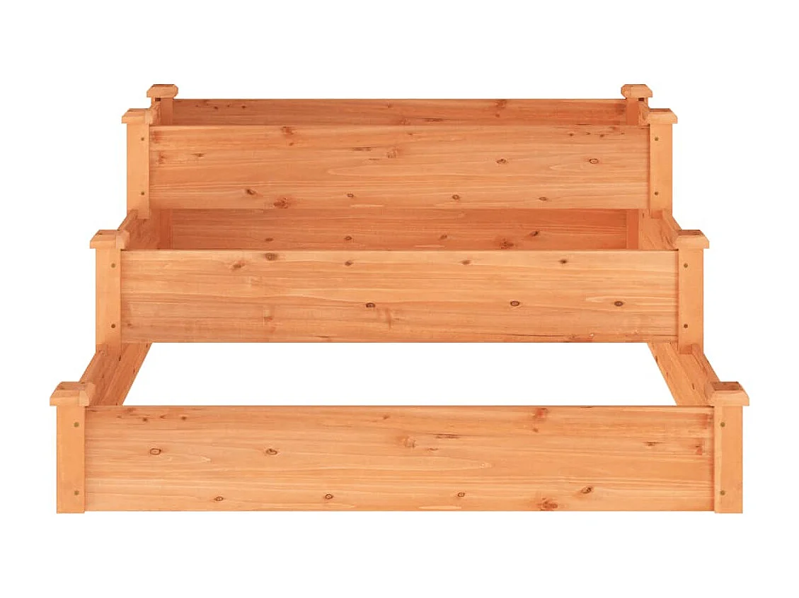 Vassoio per fioriera aiuola rialzata piante fiori terrazza giardino giardino 120 x 120 x 56 cm legno massello di abete marrone 02_0039341