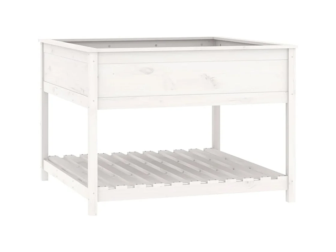 Jardinière bac lit surélevé bois blanche 111.5 x 111.5 x 81 cm 02_0038615