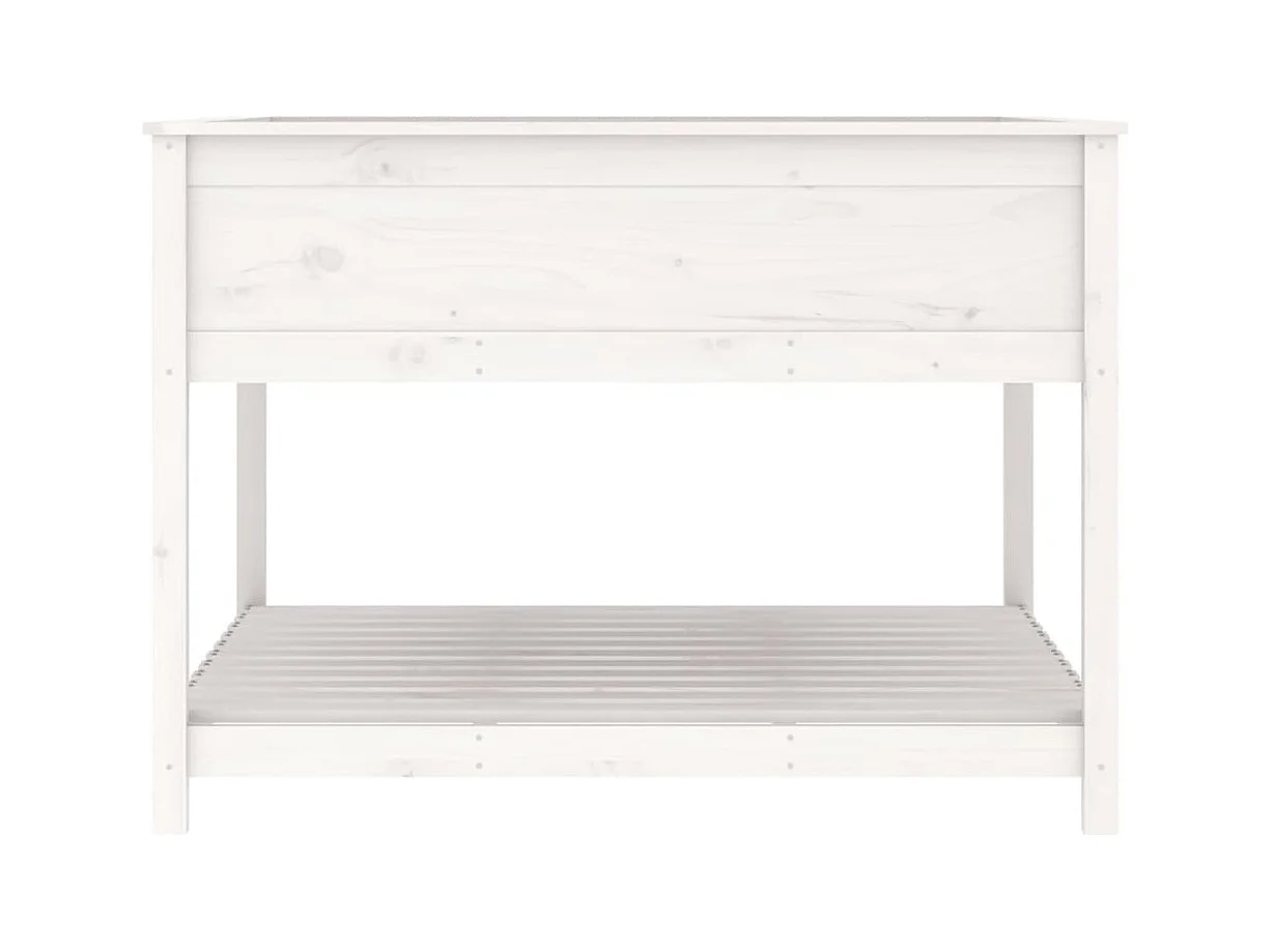 Jardinière bac lit surélevé bois blanche 111.5 x 111.5 x 81 cm 02_0038615