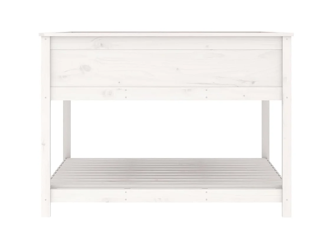 Jardinière bac lit surélevé bois blanche 111.5 x 111.5 x 81 cm 02_0038615