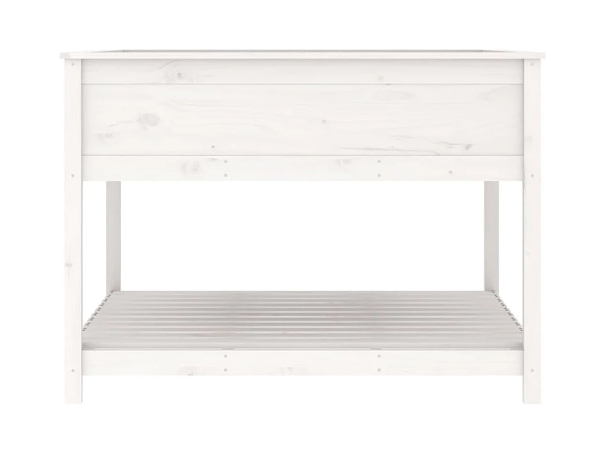 Fioriera rialzata per giardino terrazza e mensola 1115 x 1115 x 81 cm in legno massello di pino bianco 02_0038615