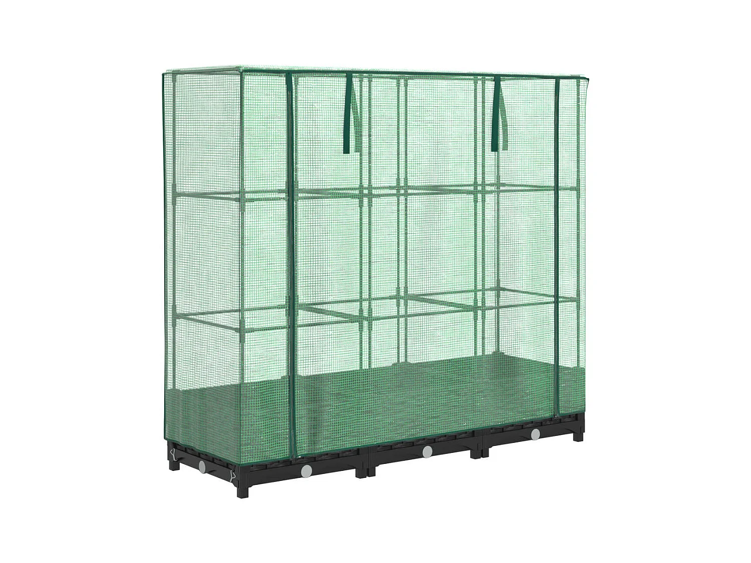 Fioriera rialzata per aiuola fioriera per terrazza giardino rialzato con copertura effetto rattan 120 x 40 x 123 cm nero 02_0038735