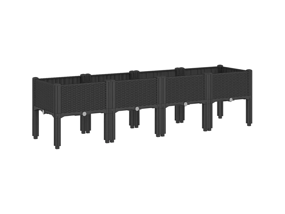 Jardinière bac lit surélevé noire 160 x 40 x 42 cm 02_0038160