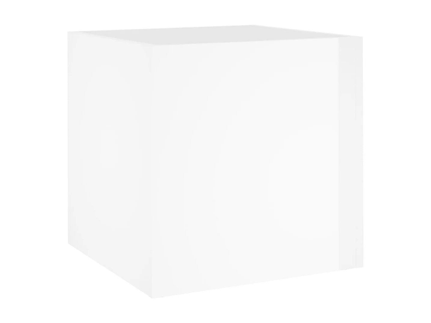 Macetero bancal elevado plantas flores terraza jardín brillante 40 x 40 x 40 cm madera contrachapada blanca 02_0038419