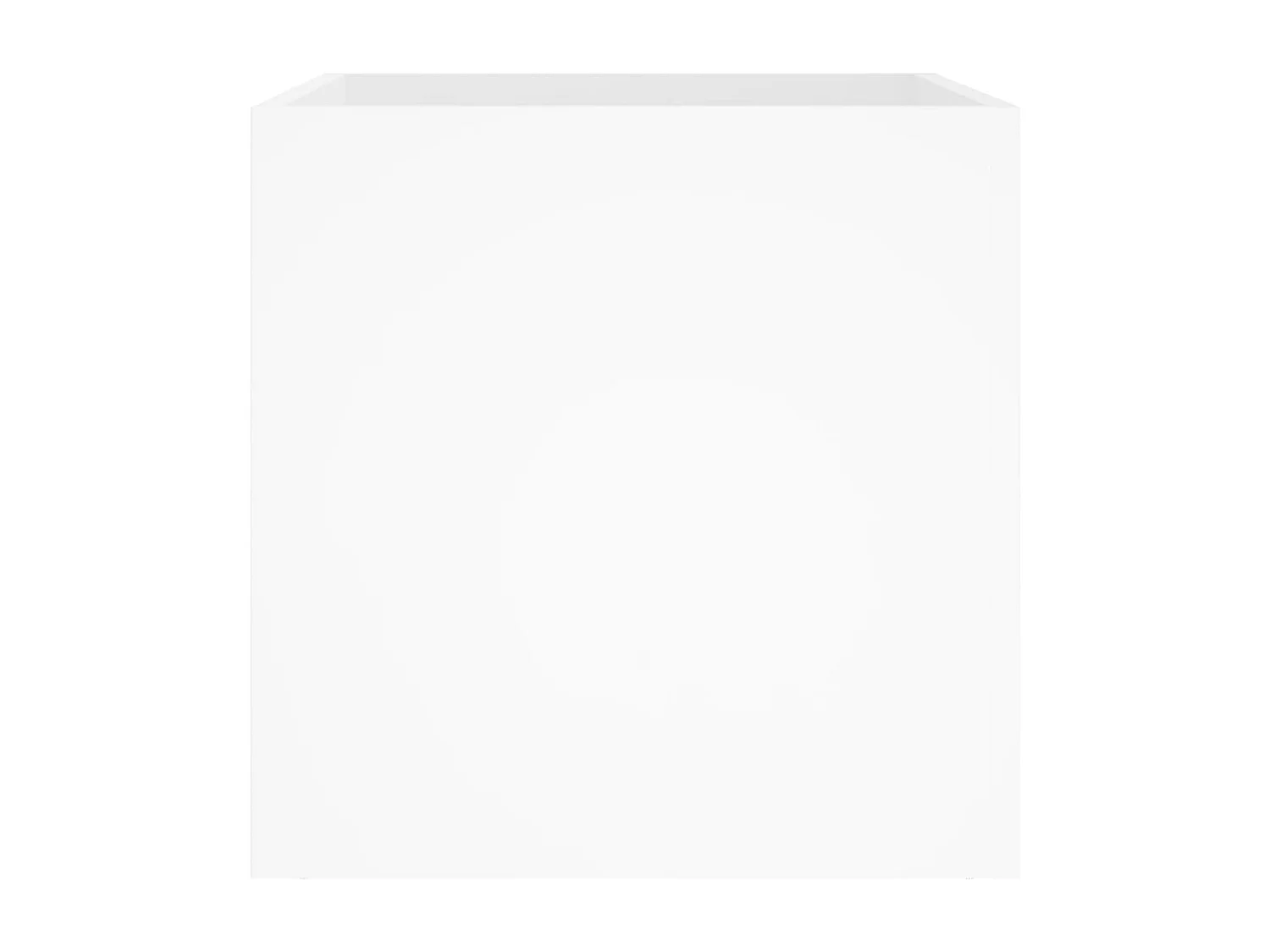 Macetero bancal elevado plantas flores terraza jardín brillante 40 x 40 x 40 cm madera contrachapada blanca 02_0038419