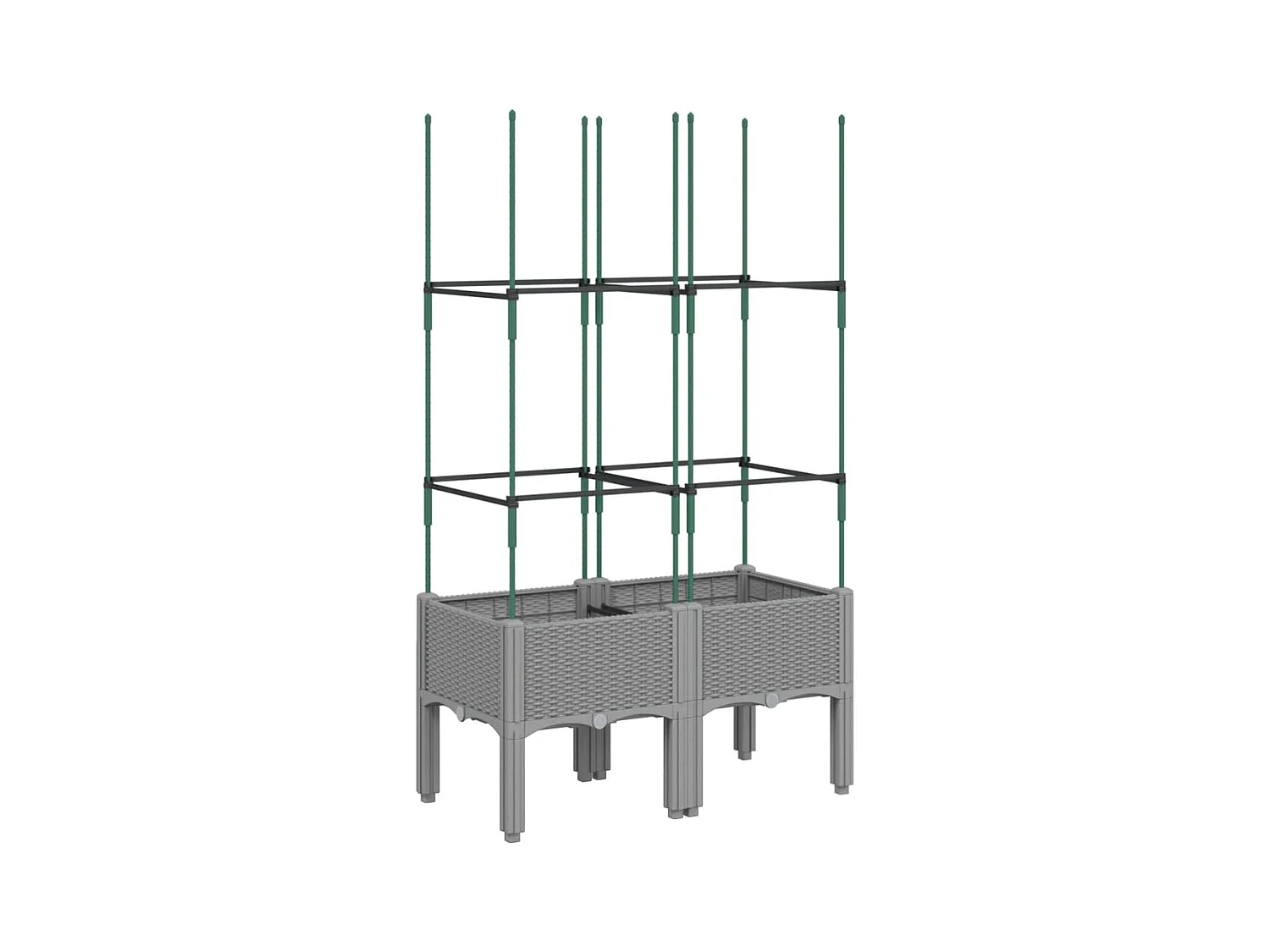 Jardinière bac lit surélevé grise 80 x 40 x 142 cm 02_0038363