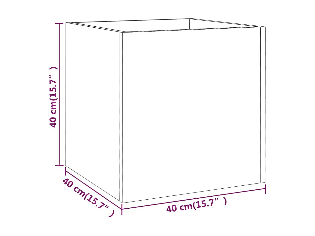 Macetero bancal elevado plantas flores terraza jardín 40 x 40 x 40 cm Blanco Madera de ingeniería 02_0037550