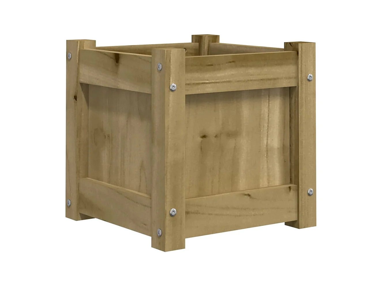 Vassoio per fioriera aiuola rialzata piante fiori terrazza giardino 31 x 31 x 31 cm legno di pino impregnato marrone 02_0037497