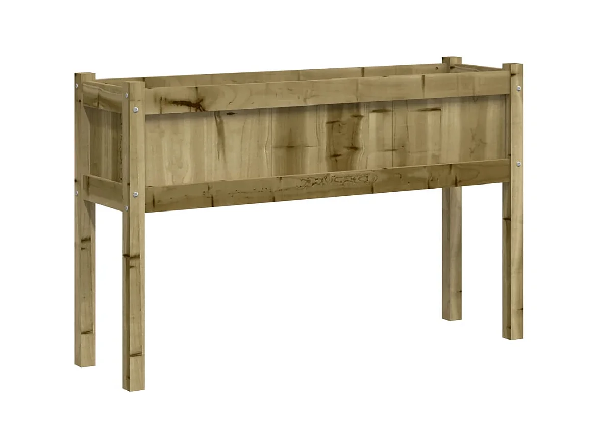 Vaso per fioriera aiuola rialzata piante fiori terrazza giardino con piedini 110 x 31 x 70 cm legno di pino impregnato marrone 02_0038148