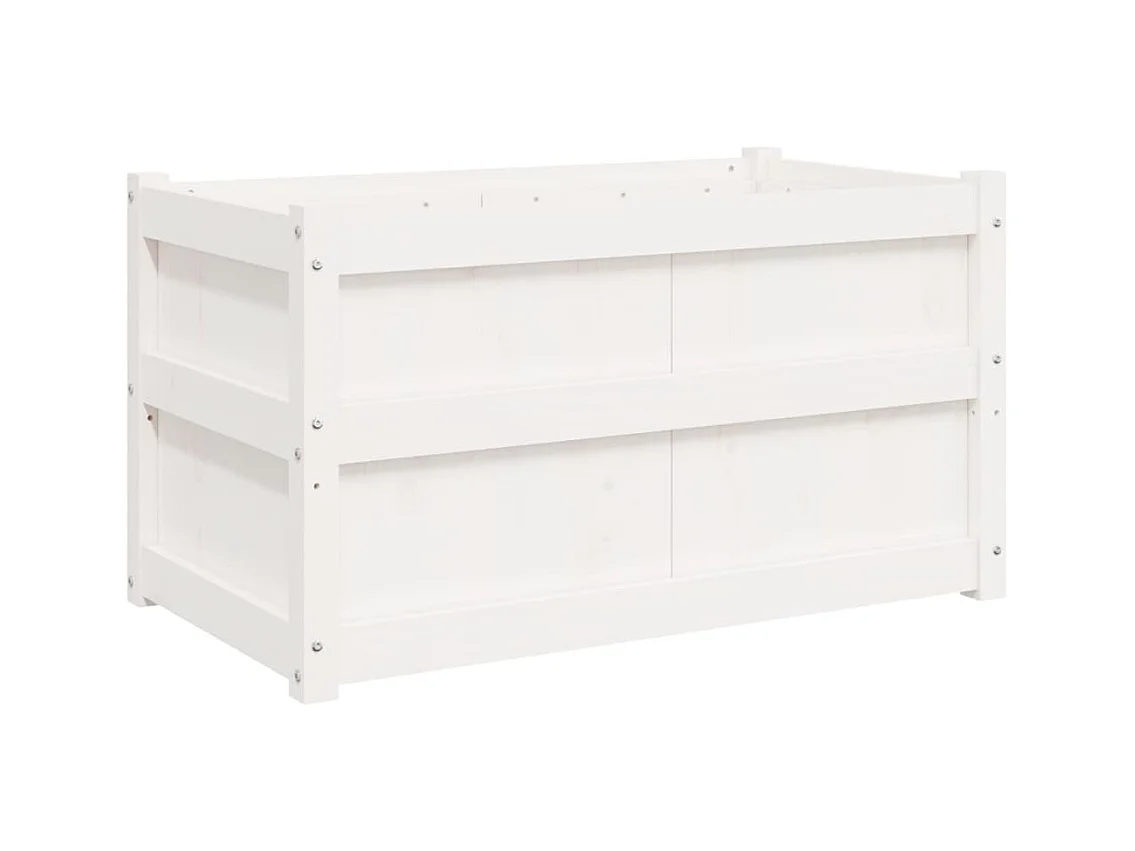 Jardinière bac lit surélevé bois blanche 90 x 50 x 50 cm 02_0038001