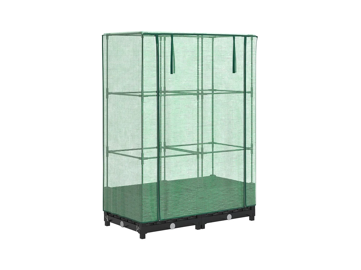Fioriera rialzata per aiuola fioriera per terrazza giardino rialzato con copertura effetto rattan 80 x 40 x 123 cm nero 02_0038783