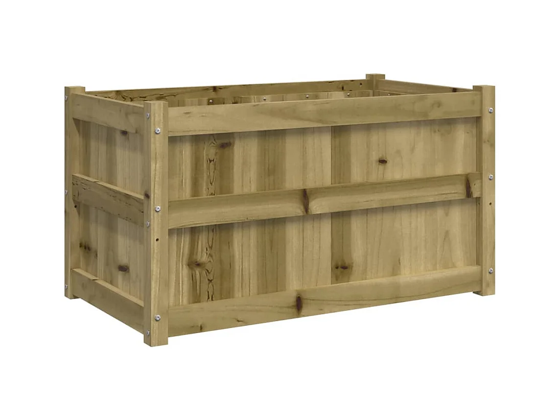 Vaso per fioriera aiuola rialzata piante fiori terrazza giardino esterno 90 x 50 x 50 cm legno di pino impregnato marrone 02_0038567