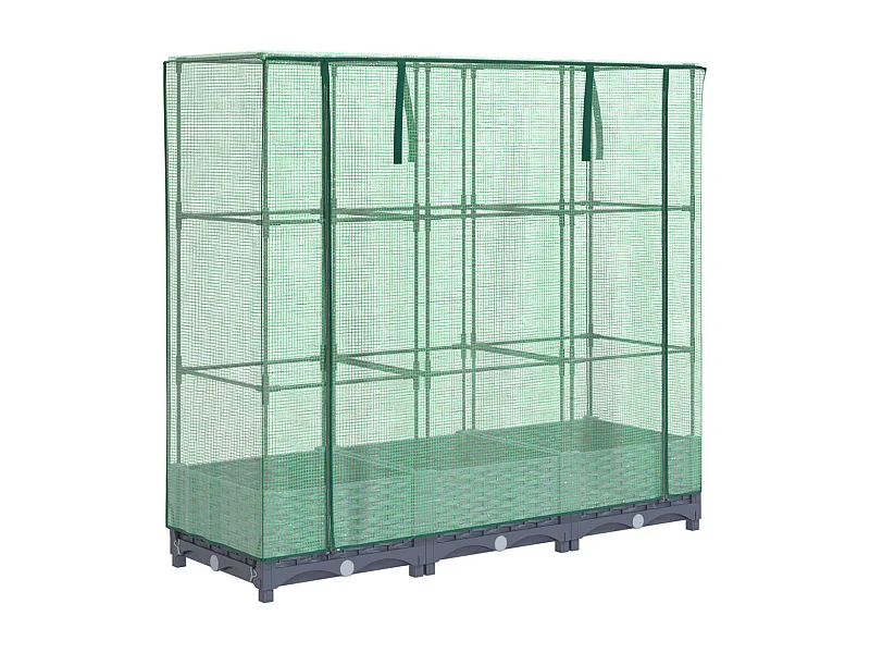 Jardinière bac lit surélevé grise 120 x 40 x 123 cm 02_0038732