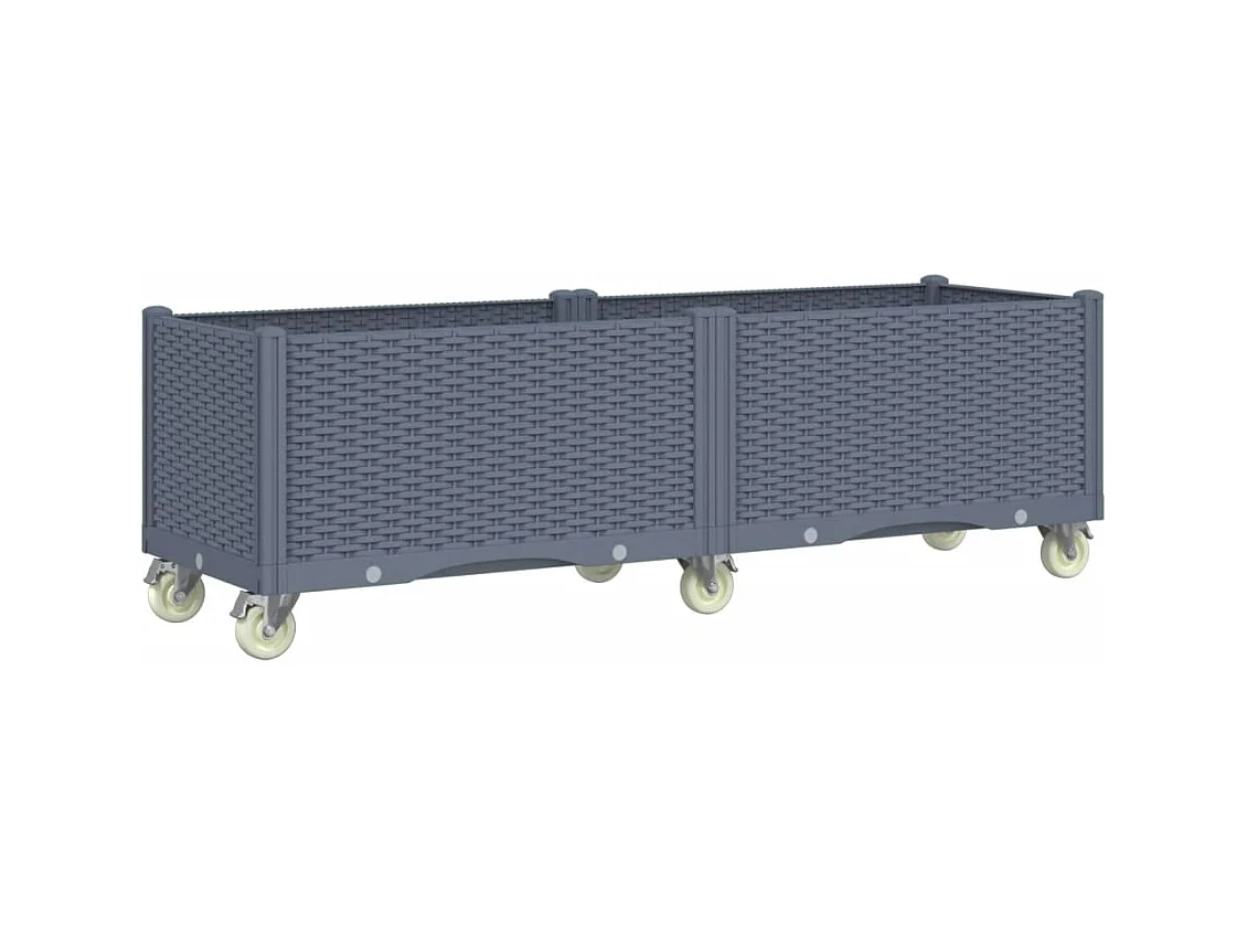 Jardinière bac lit surélevé grise 160 x 50 x 54 cm 02_0038836