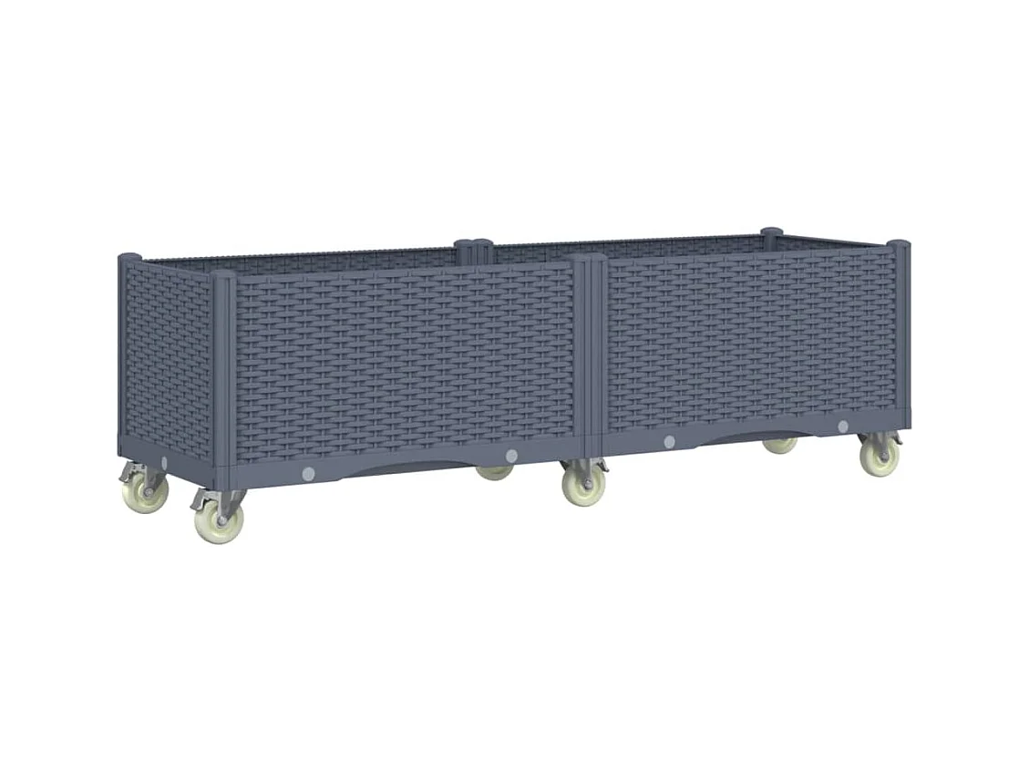 Jardinière bac lit surélevé grise 160 x 50 x 54 cm 02_0038836