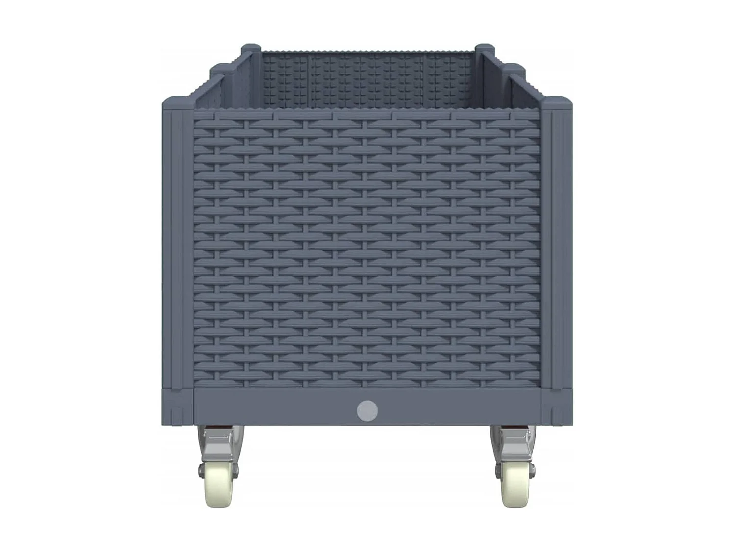 Fioriera rialzata per giardino e terrazza su ruote 160 x 50 x 54 cm PP grigio 02_0038836