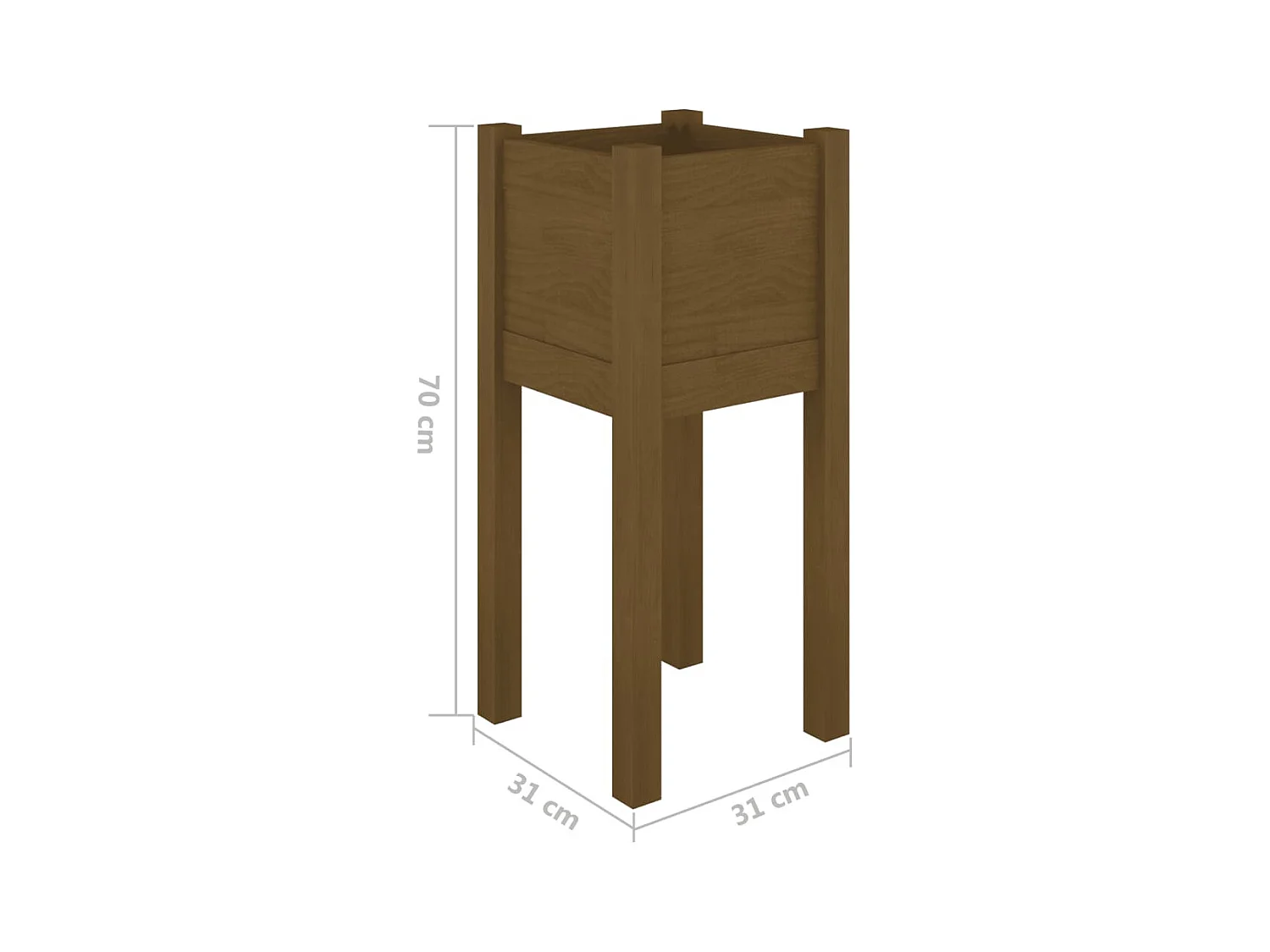 Jardinière bac lit surélevé marron 31 x 31 x 70 cm 02_0038895