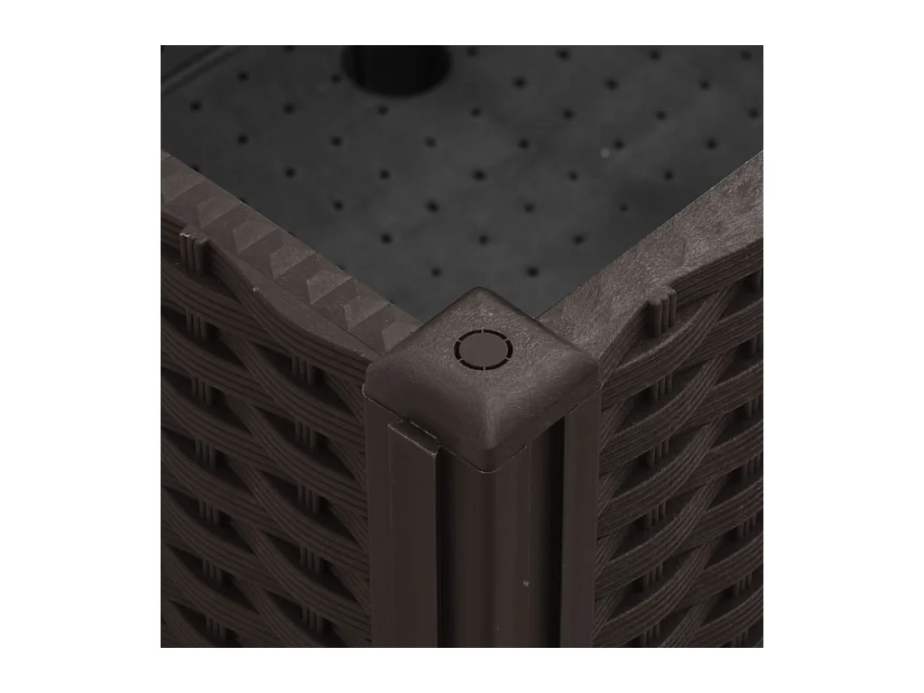 Jardinera elevada para terraza o jardín con ruedas 100 x 80 x 54 cm PP marrón 02_0038829