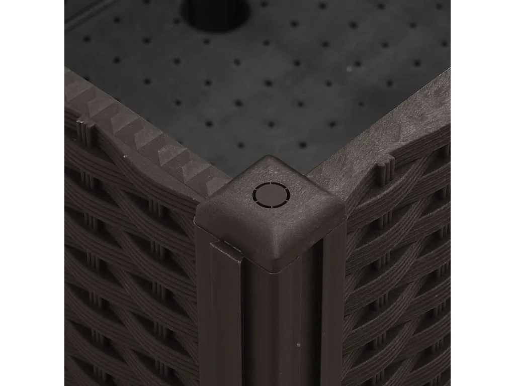 Fioriera rialzata per terrazza giardino su ruote 100 x 80 x 54 cm PP marrone 02_0038829