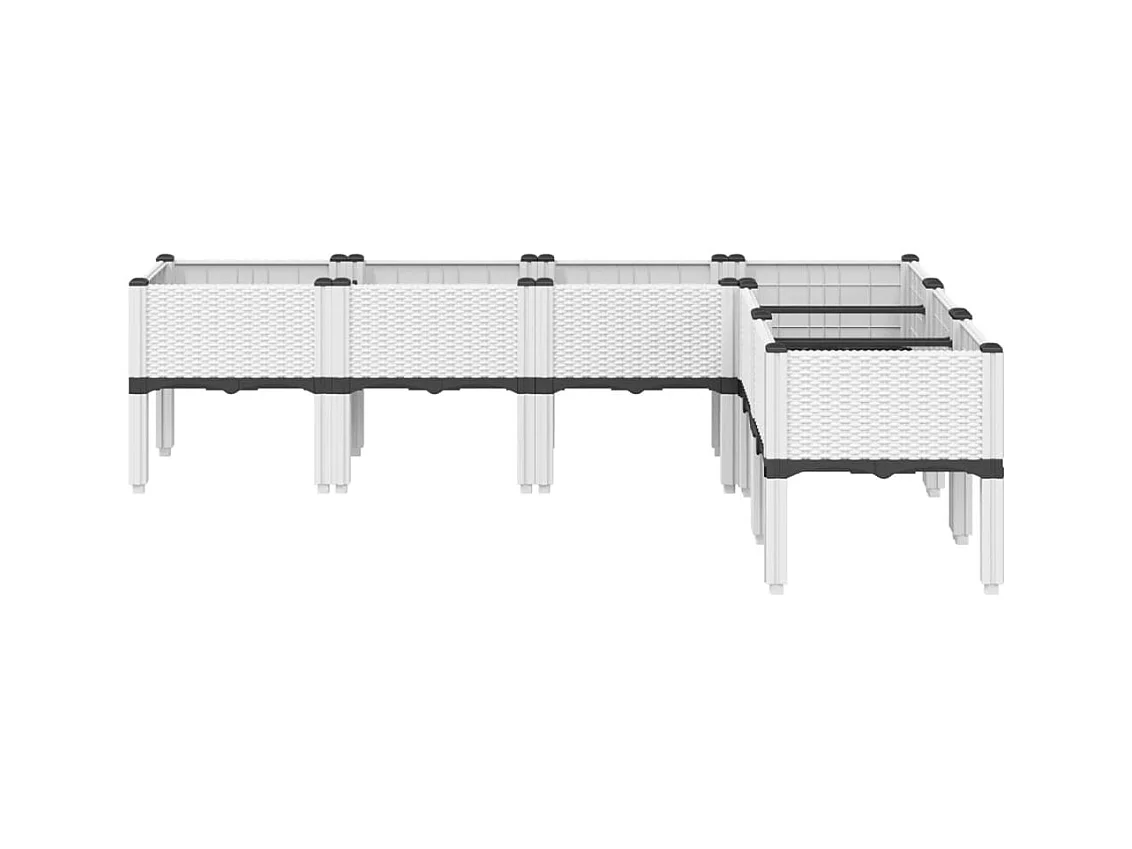 Jardinière bac lit surélevé blanche 160 x 120 x 42 cm 02_0038153