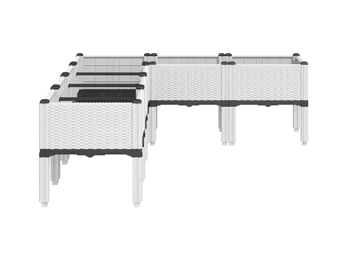 Jardinière bac lit surélevé blanche 160 x 120 x 42 cm 02_0038153