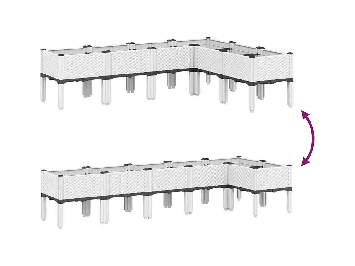 Jardinière bac lit surélevé blanche 160 x 120 x 42 cm 02_0038153