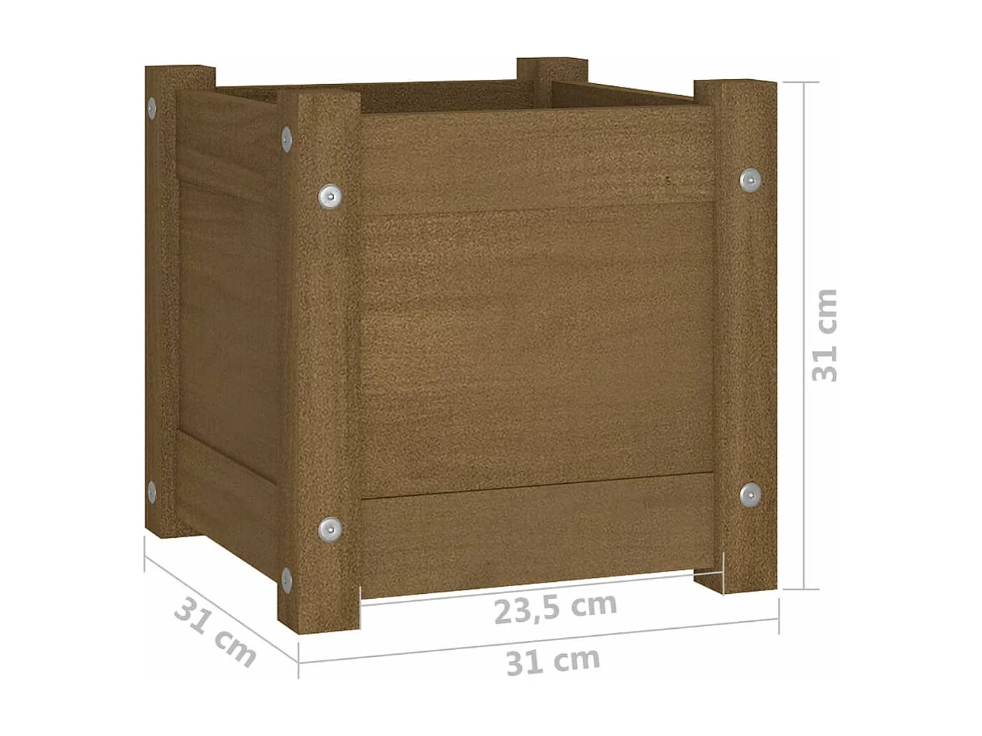 Jardinière bac lit surélevé bois marron 31 x 31 x 31 cm 02_0038620