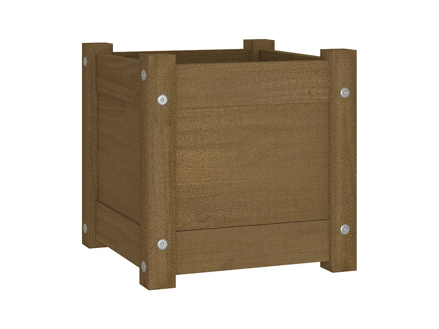 Vassoio per fioriera aiuola rialzata piante fiori terrazza giardino esterno 31 x 31 x 31 cm legno massello di pino marrone 02_0038620