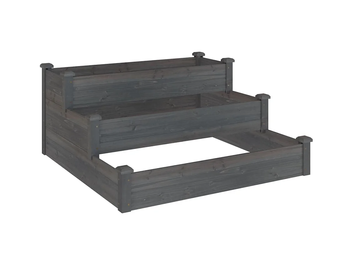 Jardinière bac lit surélevé bois marron 120 x 120 x 56 cm 02_0039340