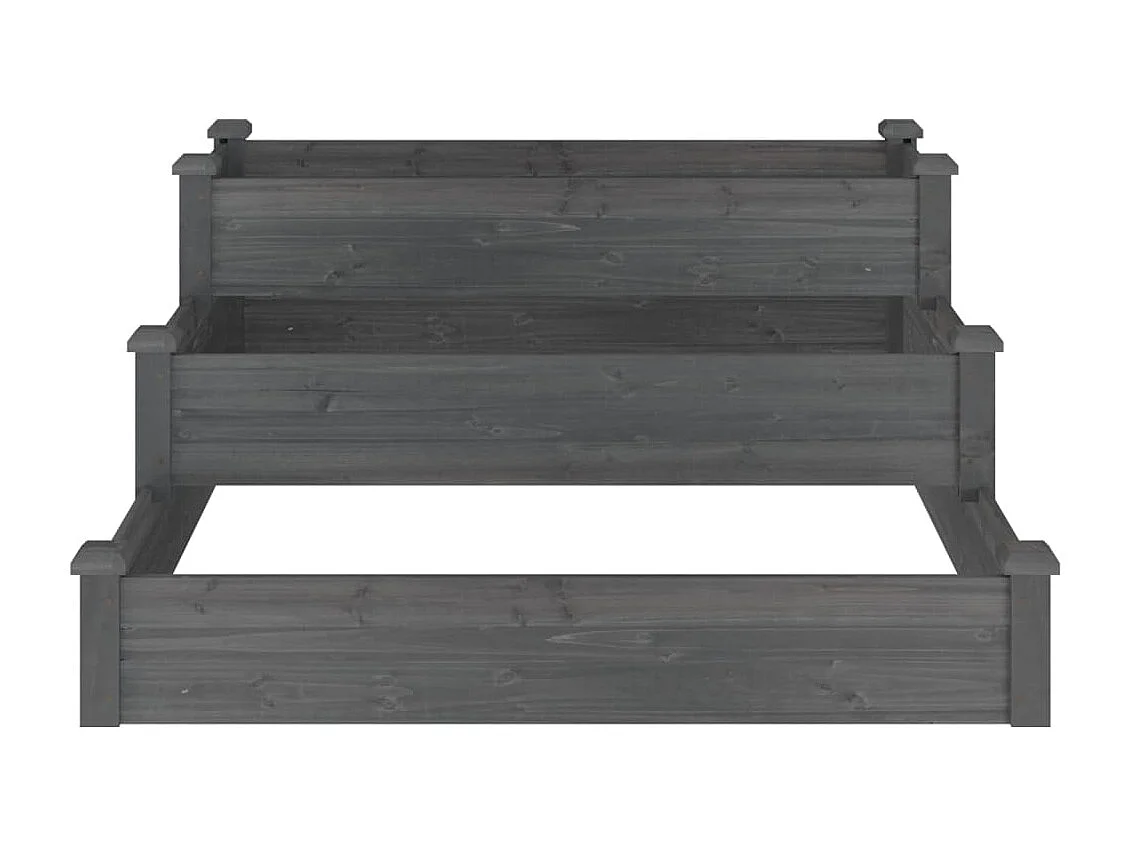 Vassoio per fioriera aiuola rialzata piante fiori terrazza giardino giardino 120 x 120 x 56 cm legno massello di abete grigio 02_0039340