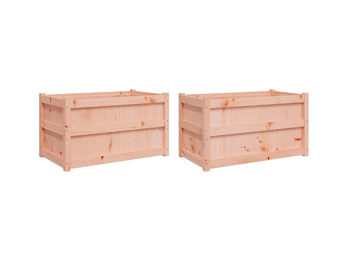 Vassoio per fioriera aiuola rialzata piante fiori giardino terrazze set di 2 legno massello douglas marrone 02_0039052