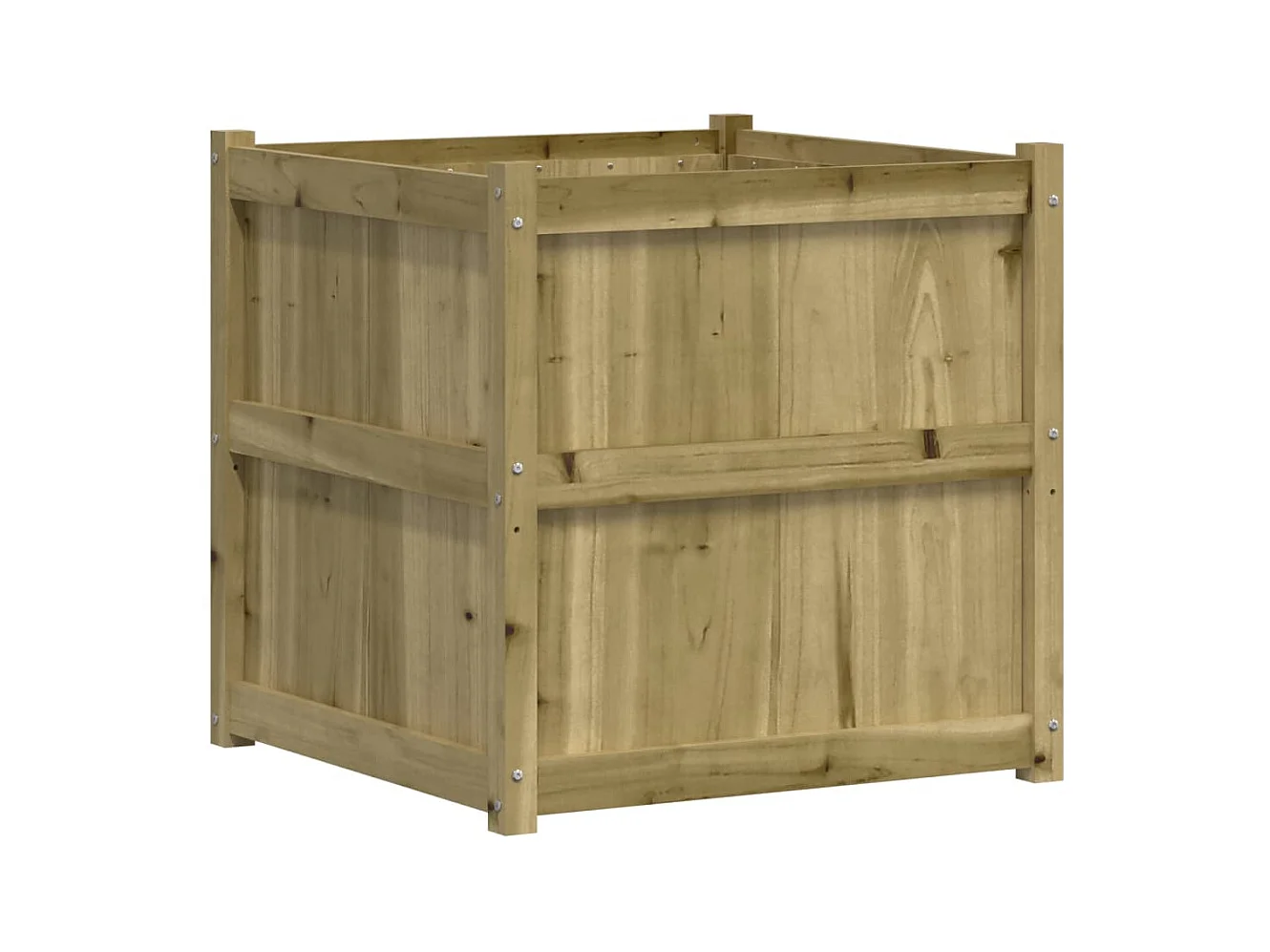 Jardinière bac lit surélevé bois marron 70 x 70 x 70 cm 02_0038559