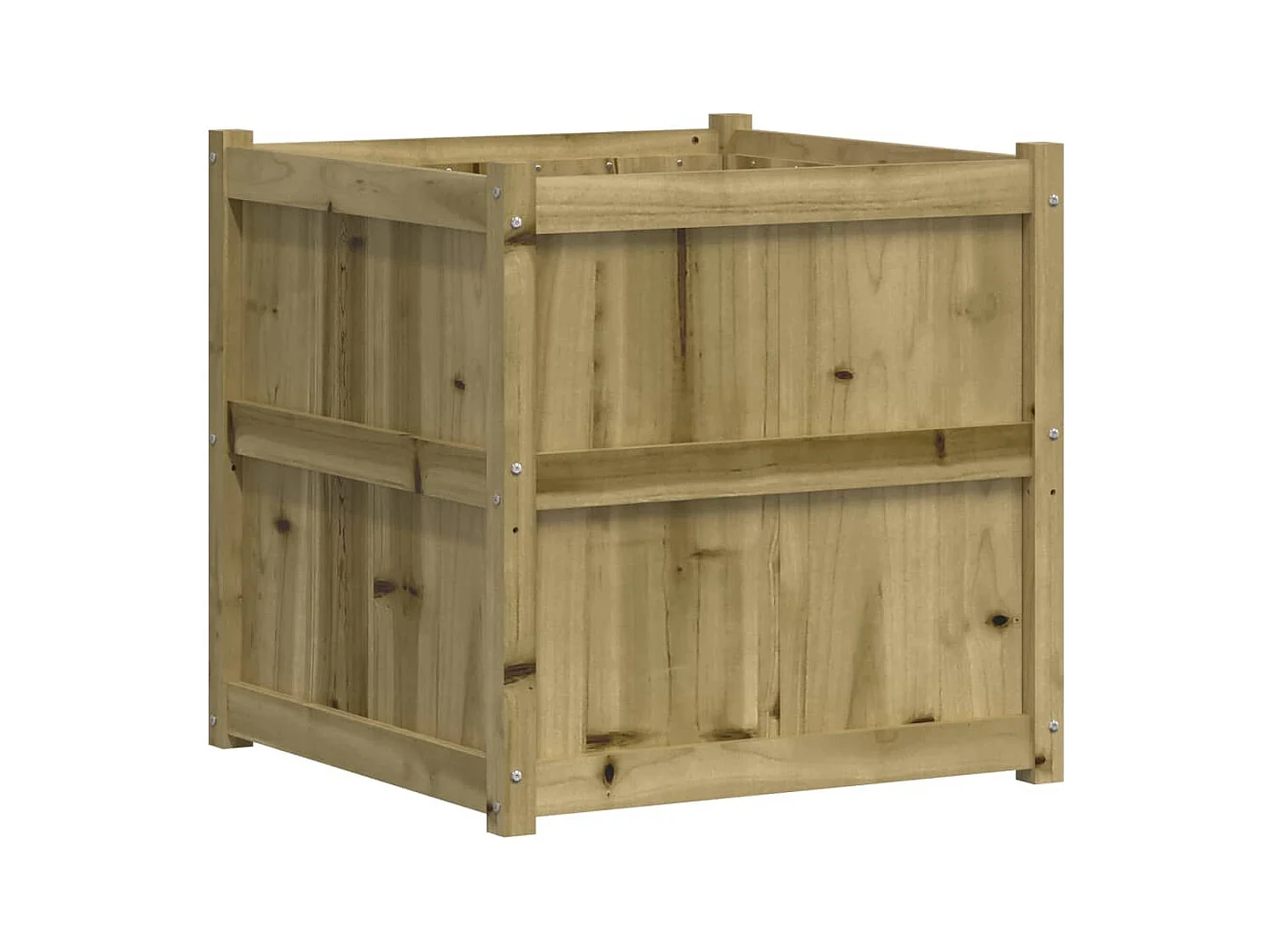 Jardinière bac lit surélevé bois marron 70 x 70 x 70 cm 02_0038559