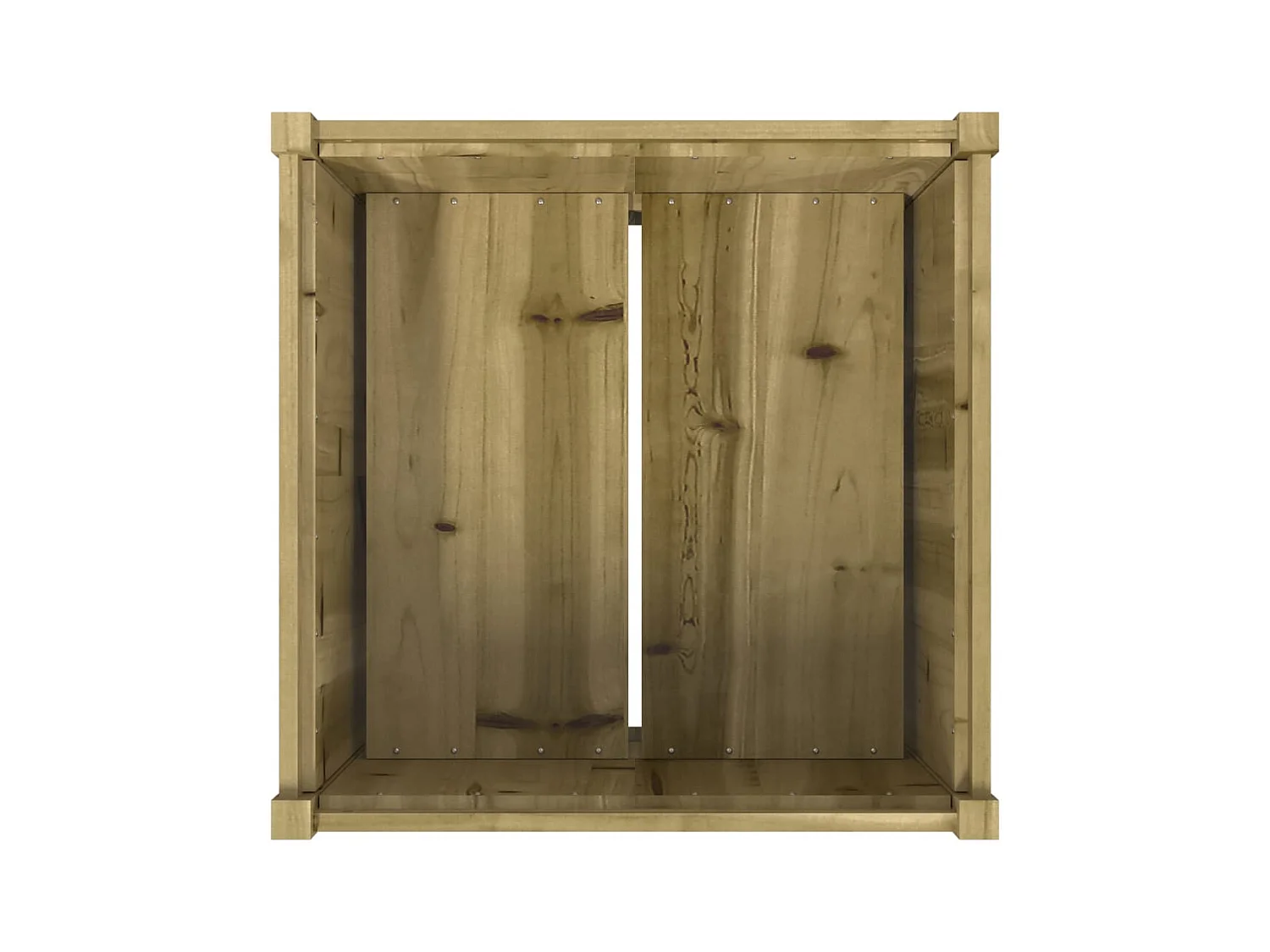 Jardinière bac lit surélevé bois marron 70 x 70 x 70 cm 02_0038559