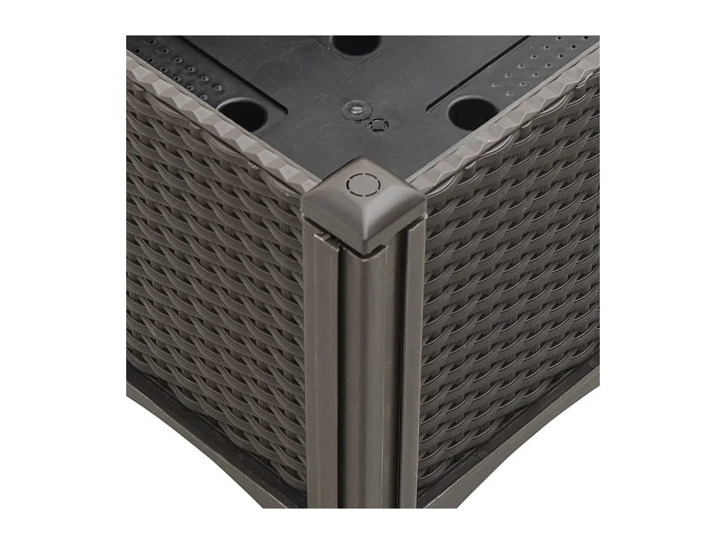 Floreira canteiro elevado floreira jardim terraço com treliça 40 x 40 x 142 cm PP marrom 02_0038292