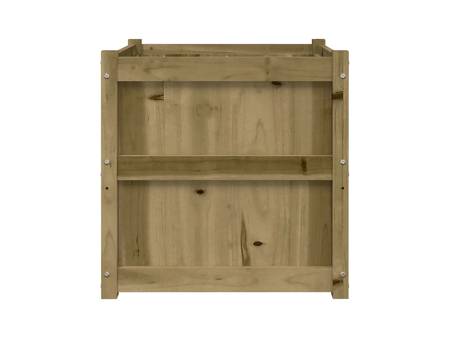 Macetero bancal elevado plantas flores terraza jardín exterior 60 x 60 x 60 cm madera de pino impregnada marrón 02_0038557