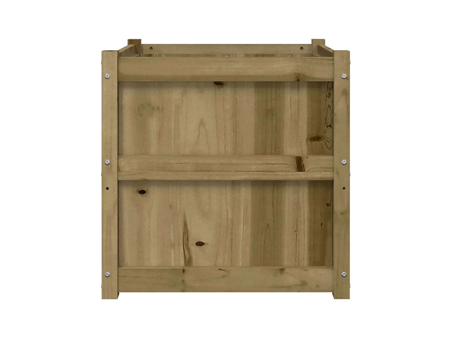 Macetero bancal elevado plantas flores terraza jardín exterior 60 x 60 x 60 cm madera de pino impregnada marrón 02_0038557