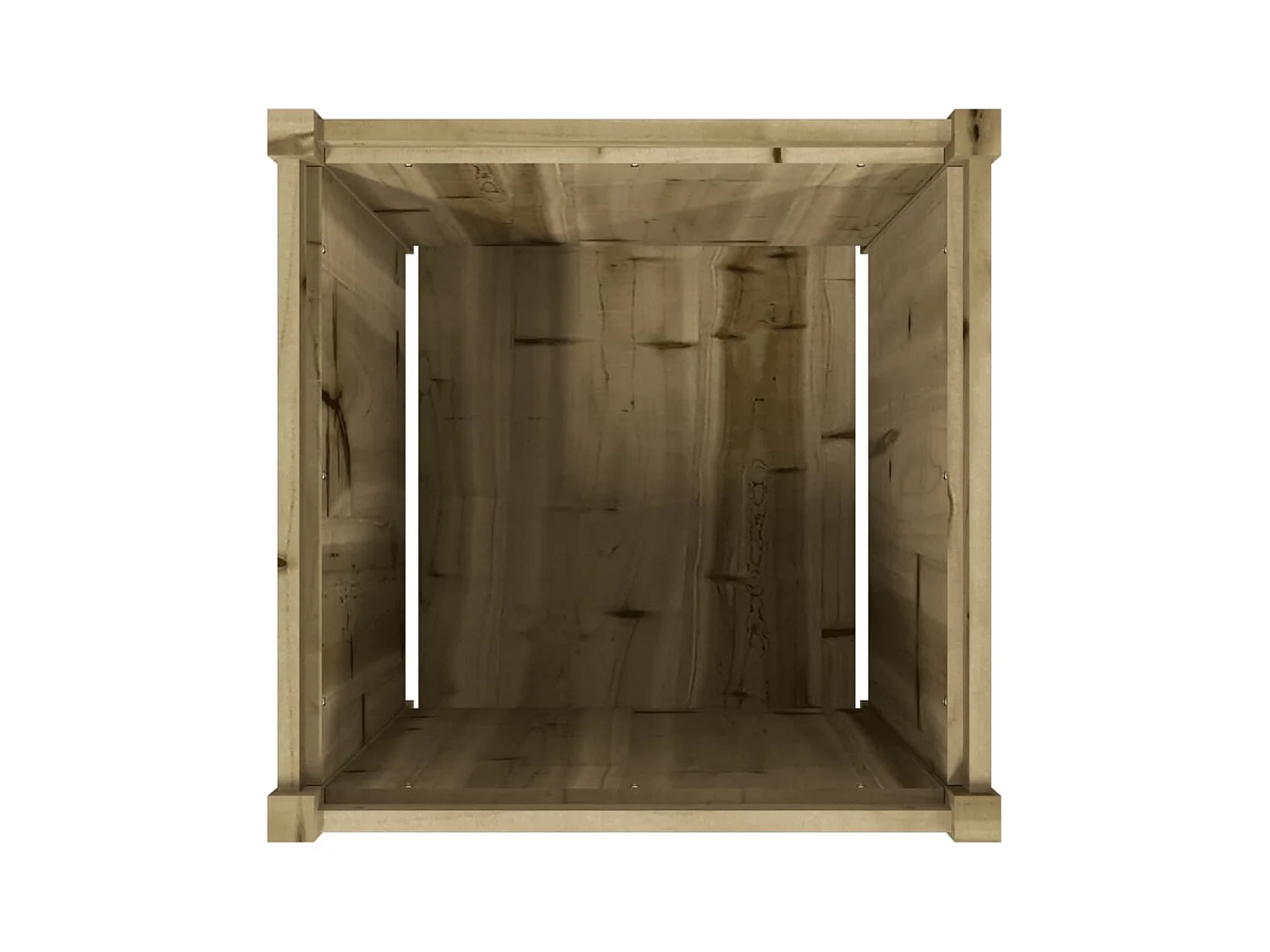 Macetero bancal elevado plantas flores terraza jardín exterior 60 x 60 x 60 cm madera de pino impregnada marrón 02_0038557