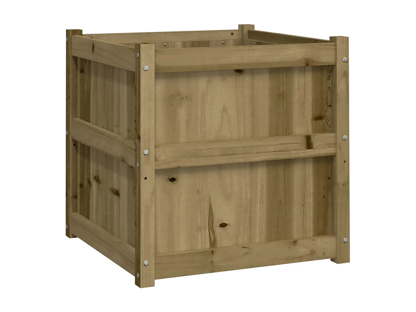 Vaso per fioriera aiuola rialzata piante fiori terrazza giardino esterno 60 x 60 x 60 cm legno di pino impregnato marrone 02_0038557