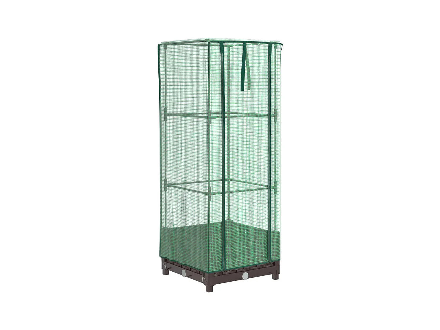 Floreira para canteiro elevado floreira para terraço jardim elevado com cobertura estilo rattan 40 x 40 x 123 cm Marrom 02_0038768