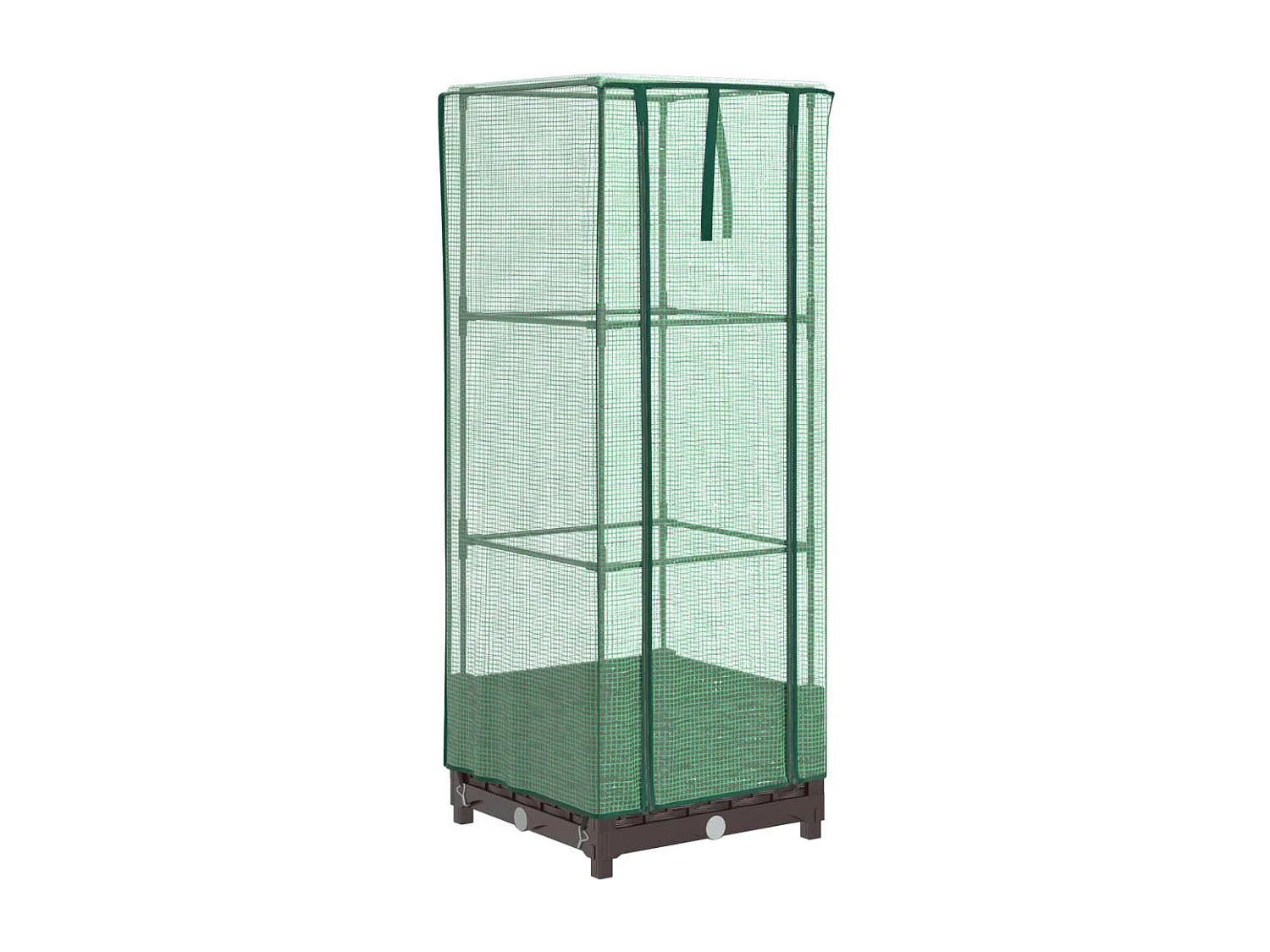 Floreira para canteiro elevado floreira para terraço jardim elevado com cobertura estilo rattan 40 x 40 x 123 cm Marrom 02_0038768