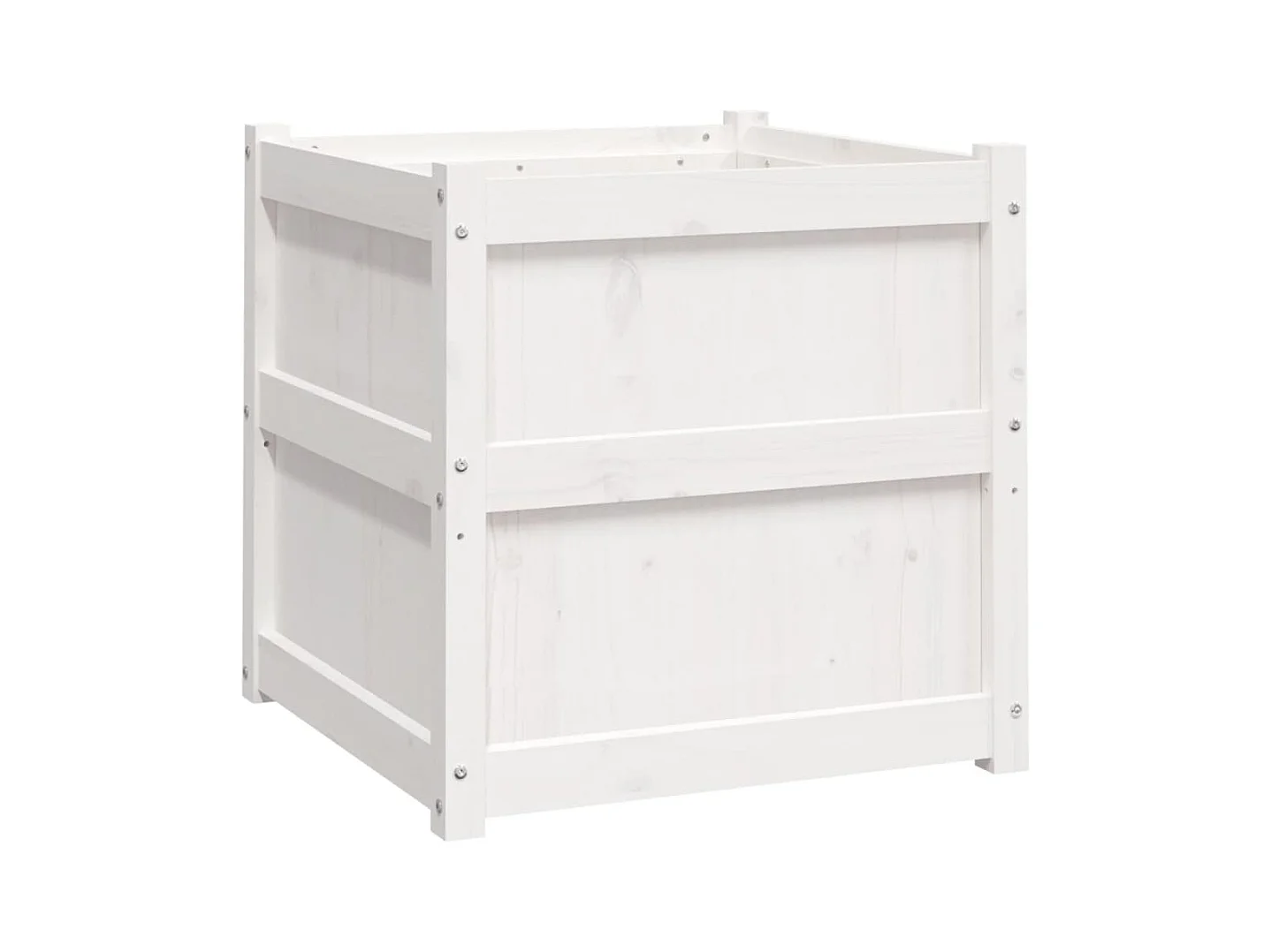 Jardinière bac lit surélevé bois blanche 60 x 60 x 60 cm 02_0039037