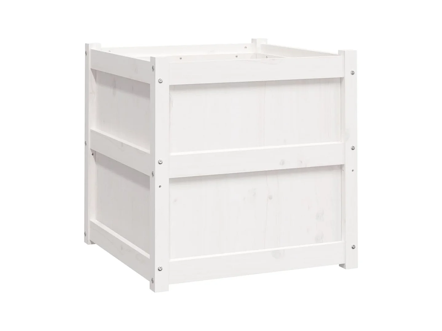 Jardinière bac lit surélevé bois blanche 60 x 60 x 60 cm 02_0039037