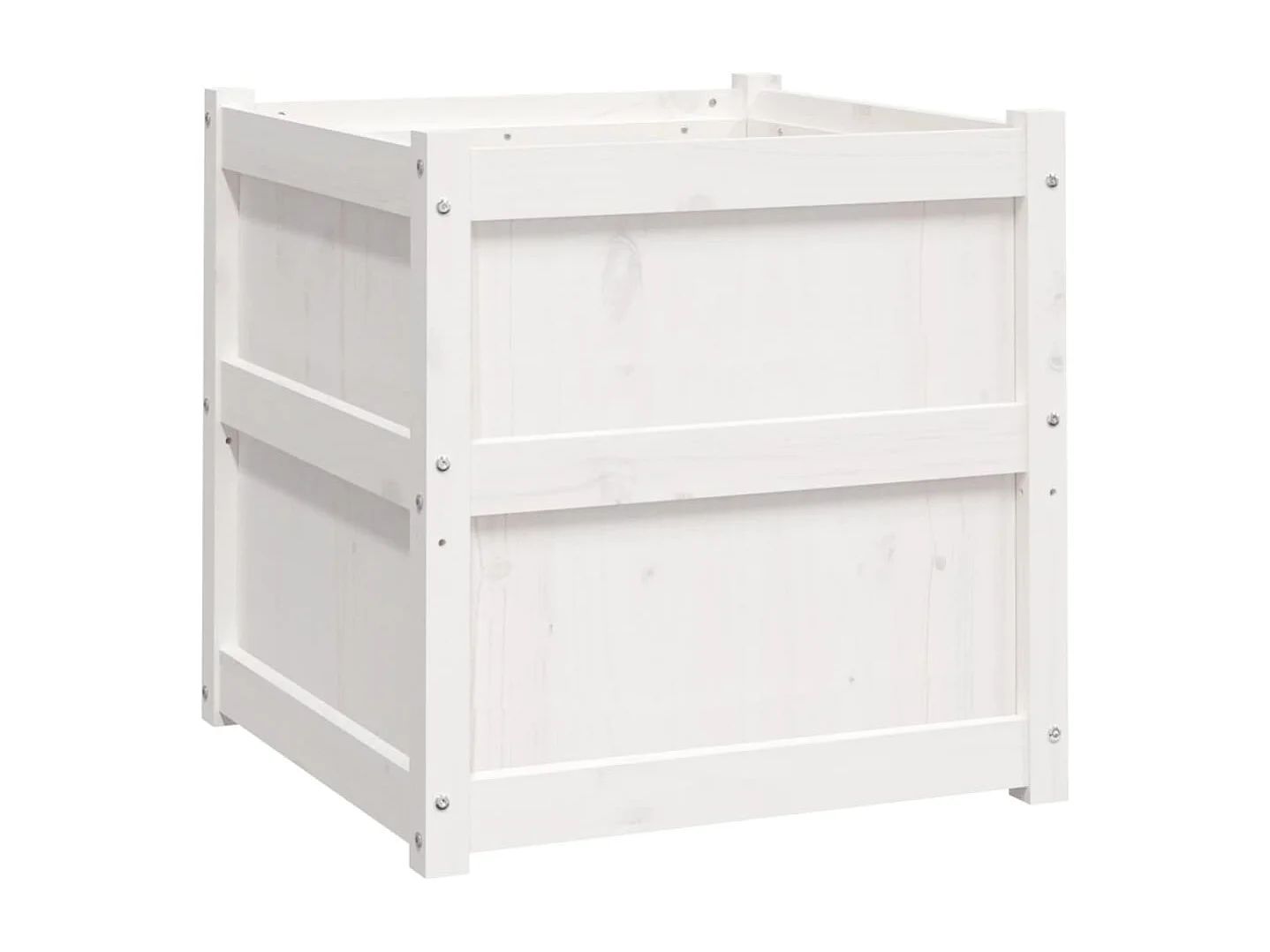 Jardinière bac lit surélevé bois blanche 60 x 60 x 60 cm 02_0039037