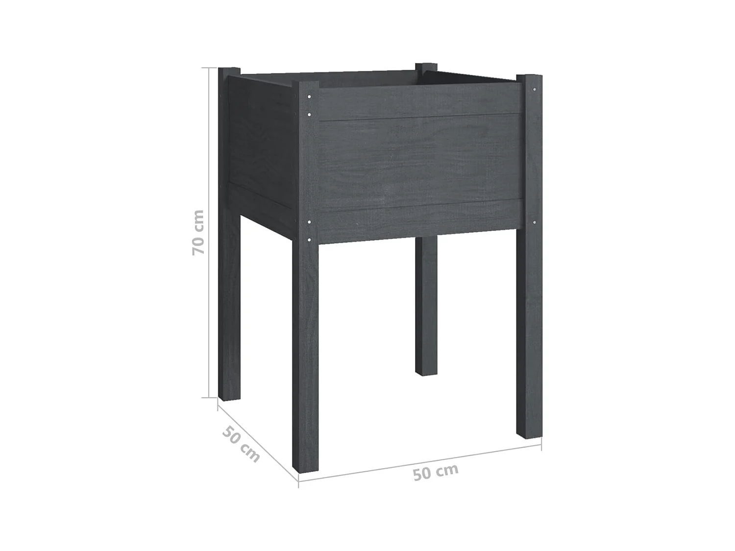 Jardinière bac lit surélevé bois marron 50 x 50 x 70 cm 02_0038995