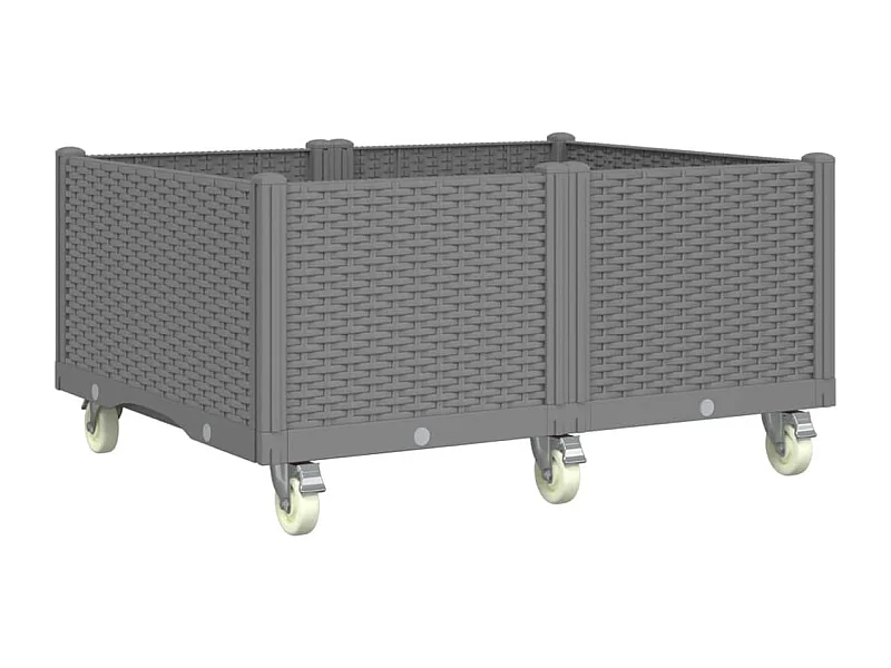 Jardinière bac lit surélevé grise 100 x 80 x 54 cm 02_0038843