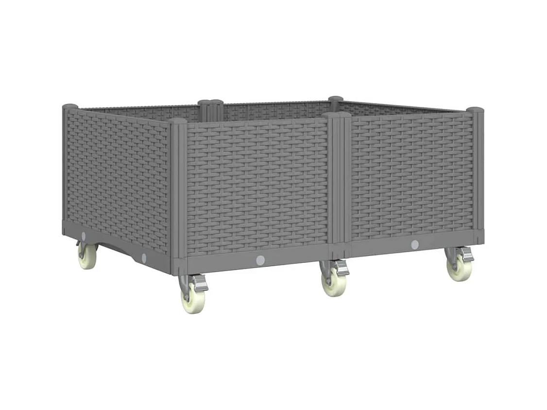 Jardinière bac lit surélevé grise 100 x 80 x 54 cm 02_0038843